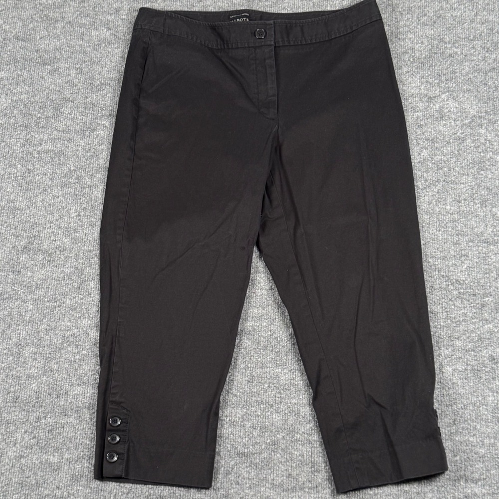 Retro Talbots 10P Perfect Skimmer Capri Pants Button Detail Minimalist Neutral